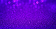 canvas print picture - Sparkling purple glitter background with magenta bokeh. Closeup view, dof. Pattern with shining fine purple sequins. Festive luxury magenta background, backdrop, texture. Design element