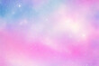 Holografischer Fantasy-Regenbogen-Einhorn-Hintergrund mit Wolken und Sternen. Pastellfarbener Himmel. Magische Landschaft, abstraktes, fabelhaftes Muster. Süße Süßigkeiten-Tapete. Vektor.