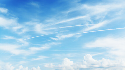 Sticker - background blue sky with light white clouds, abstract view of the sky