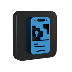 Poster - blue infographic of city map navigation icon isolated on transparent background. mobile app interfac
