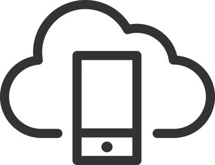 Poster - Technology icon vector cloud computing connection. Big data global server. Line design symbol.