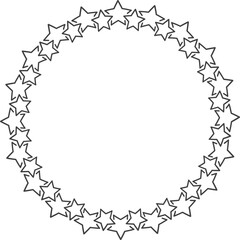 Poster - Start decoration frame in vector. Stars abstract round border.