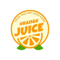 Sticker - Fresh orange juice logo template design vector. Business logo for lemon juice, squeezed citrus, smoothies or lemonade.