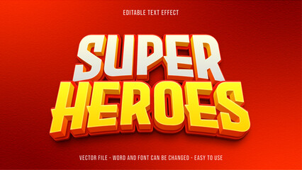Wall Mural - Editable text effect super hero, cartoon 3d text style