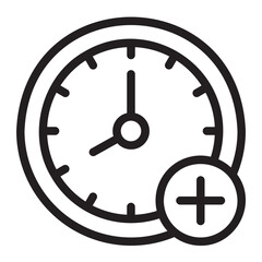 Sticker - overtime line icon