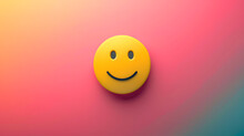 Smile Happy Laugh Emoji Emoticon With Colorful Vibrant Abstract Shapeless Gradient Background, Happiness Concept