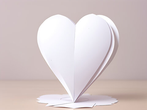 White Day Heart Paper Craft