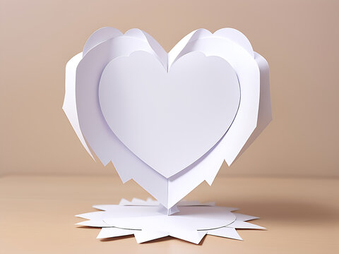 White Day Heart Paper Craft