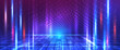 d Futuristic technology abstract neon light background, empty space scene. Virtual reality, cyber futuristic sci-fi background. Metaverse virtual reality technology. Empty studio for mock up. Vector.