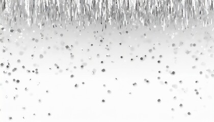 Wall Mural - falling shiny silver confetti isolated on background bright festive tinsel