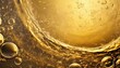 abstract golden background oil in water surface foam of soap with bubbles