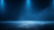 © Paris - dark street asphalt abstract dark blue background empty open dark scene neon light spotlights the concrete floor and studio room with faint smoke float up the interior texture for display products
