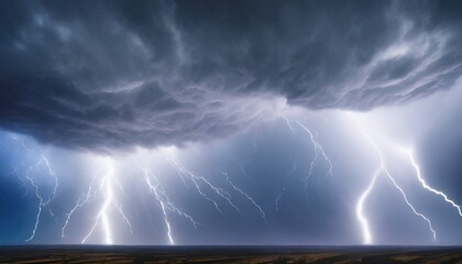 Wall Mural - lightning and big storm in the sky made with