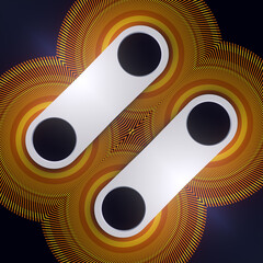 Fototapete - 3d rendering digital illustration with a pattern of circles and ovals arranged in a visually appealing way