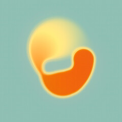Poster - Bold abstract and flowing geometric shape in orange color. 3d rendering digital illustration