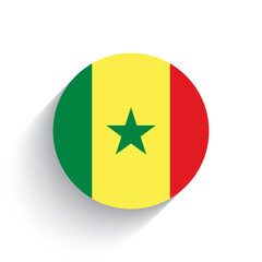 Wall Mural - National flag of Senegal icon vector illustration isolated on white background.