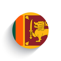 Wall Mural - National flag icon vector illustration of Sri Lanka isolated on white background.