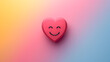 Smile happy laugh heart emoji emoticon with colorful vibrant abstract background, love concept