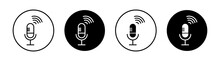 Podcast vector line icon illustration.