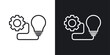 Implementation icon designed in a line style on white background.