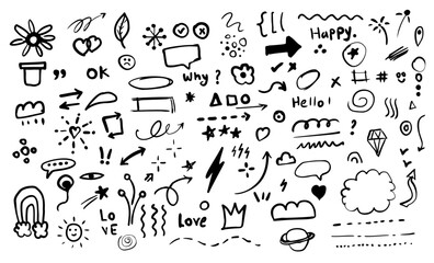 Poster - hand drawn doodles elements, vector collection