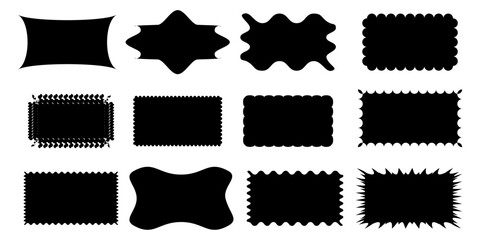 Aufkleber - set of black labels, rectangle frame collection. vector