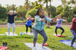 © Sabrina - Fit multiracial senior people doing yoga exercise at city park - Mental health concept