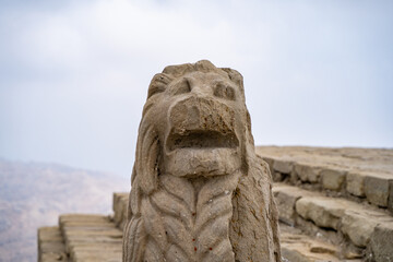Wall Mural - Remains of the Lion statue at the Fire Altar on Mount Nemrut.