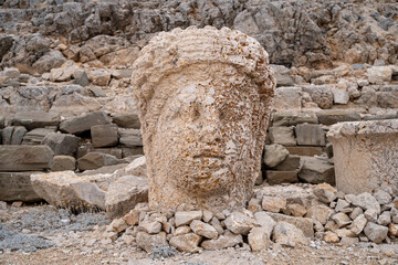 Wall Mural - Remains of the Commagene statue on Mount Nemrut.