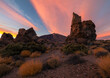 Colorful sunset  in the Teide National Park.n