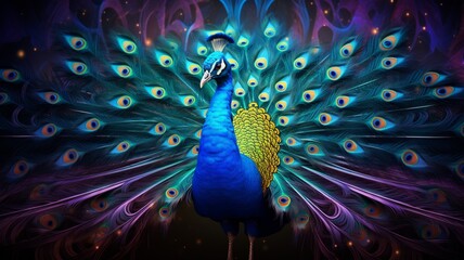 Naklejka na meble Beautiful peacock hand drawing royalty Image AI generated art