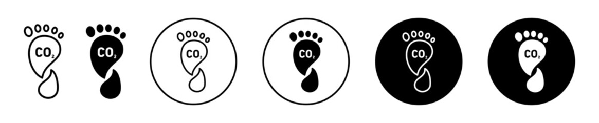 Poster - Carbon footprint vector icon set collection. Carbon footprint Outline flat Icon.