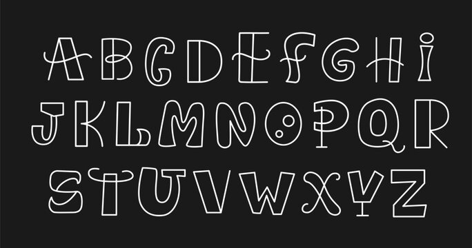 English Letters Latin Font Trend Cut Out Alphabet 