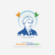 Vector illustration of Scientist C V Raman, Indian national science day celebration on 28th February.