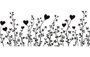 Poster - branches with heart shape flowers