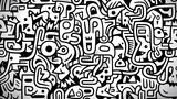 Fototapeta Młodzieżowe - Funny doodle seamless pattern, artistic background