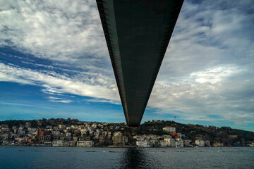 Wall Mural - Fatih Sultan Mehmet bridge view from Istanbul Bosphorus cruise