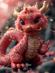 Poster - Chinese new year dragon . Generative AI