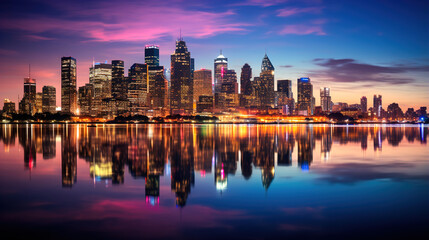 Canvas Print - city skyline at night