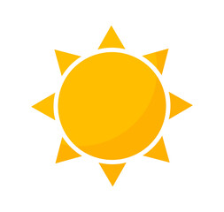 Wall Mural - Sun. Yellow symbol summer icon. PNG illustration.