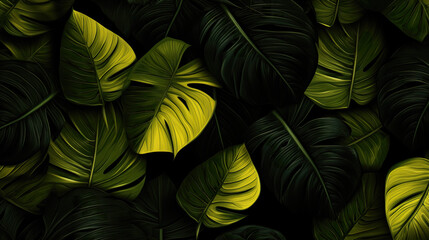 Wall Mural - yellow happy styled fantasy leaves, wallpaper design