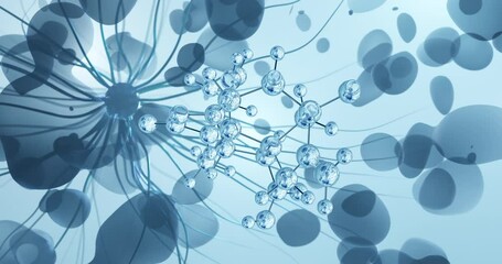 Poster - Gibberellic acid rotating molecular 3d structure ball-and-stick model, looped video gibberellin a3