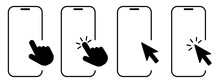Touch Screen Icons. Click On The Smartphone. Vector Illustration EPS 10