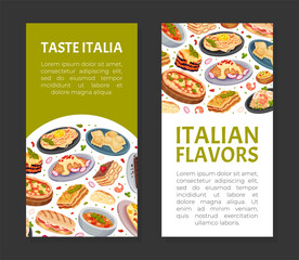 Poster - Italian Food Cuisine Banner Design with Tasty Dish Vector Template