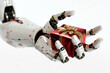 artificial intelligence, an andriod robot hand holding a gift