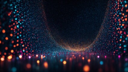 Poster - cosmic whirlpool of wonder: a mesmerizing vortex of vibrant particles swirls in the vast expanse of 