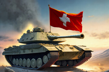 Wall Mural - Heavy Battle Tank of Switzerland