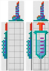 Canvas Print - Syringe Icon Nonogram Pixel Art M_2307001