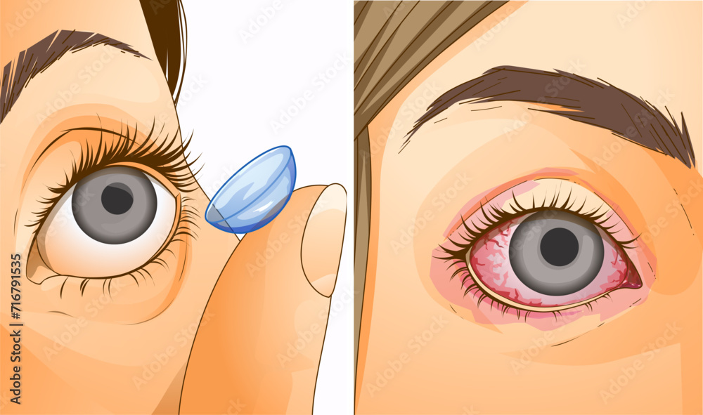 Problems wearing contact lenses. Dry eye. Inflammation of the eyes ...