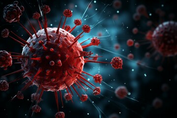 Wall Mural - Virus infected by virus. Background with selective focus and copy space